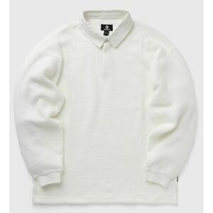 Converse X Irak Rugby Long Sleeve Polo Shirt White 10027809-A01  XL